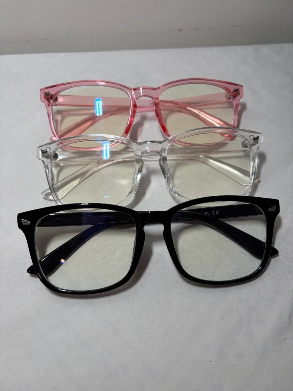 Black, Clear & Pink Fashion Blue Light Eyewear